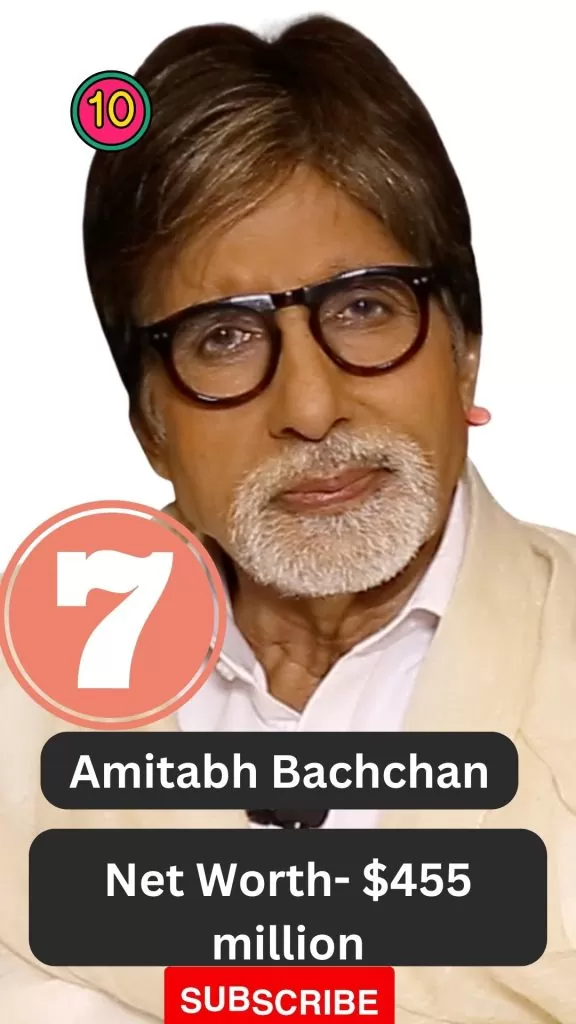 Amitabh Bachchan in position 7 is on the richest actors list.
