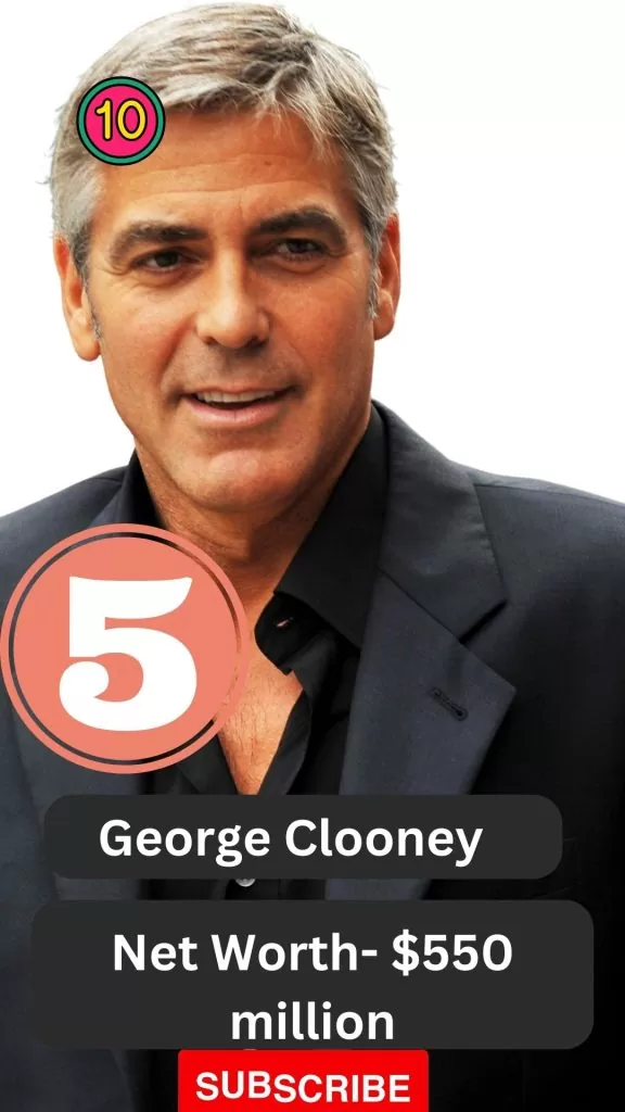 George Clooney in position 5 on the richest actors list